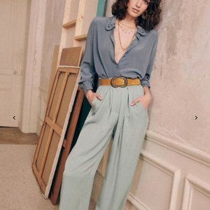 NWT Sezane Chemise shirt dusty blue Size 34
